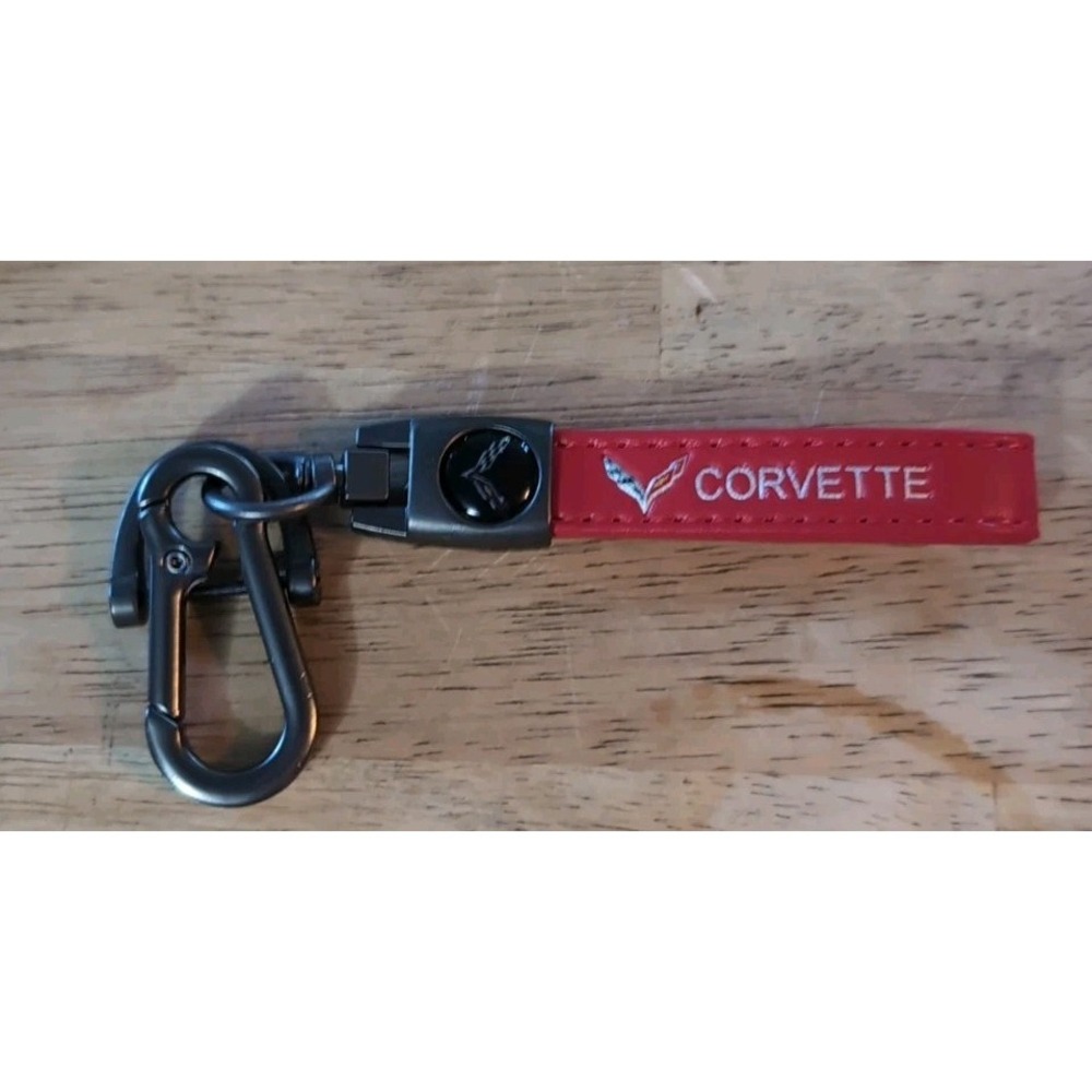 Corvette Keychain Red Strap‎ with Screwdriver and Metal Clip